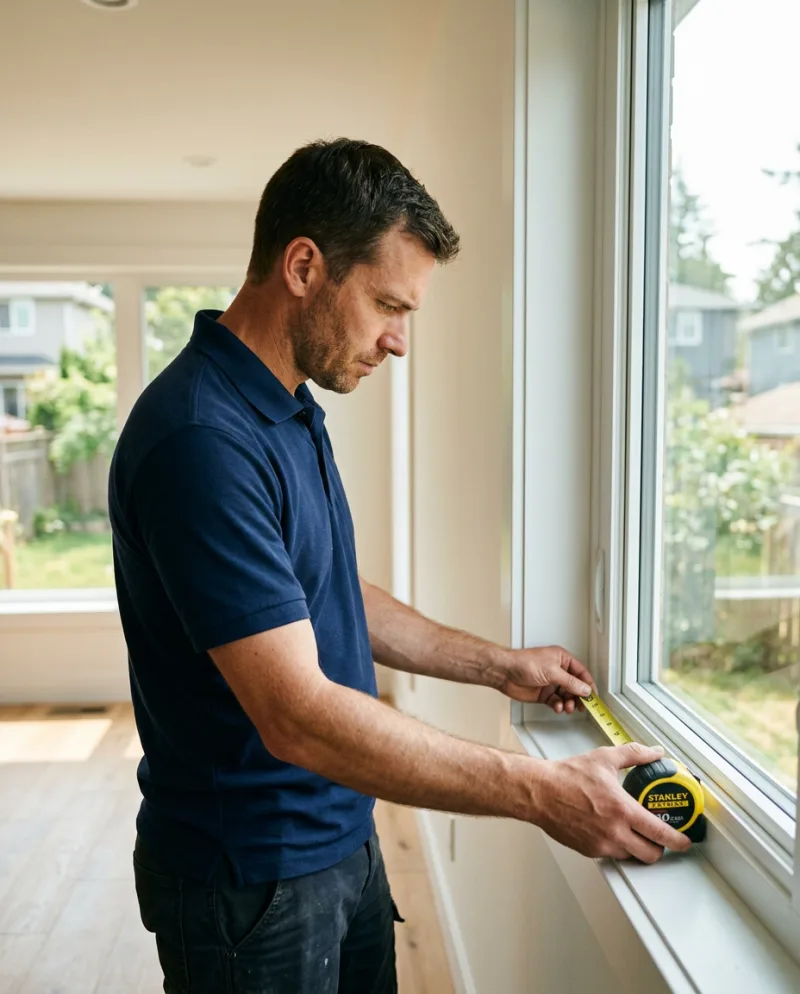 WindowFixers.ca installer fitting a new vinyl awning window in a Toronto home