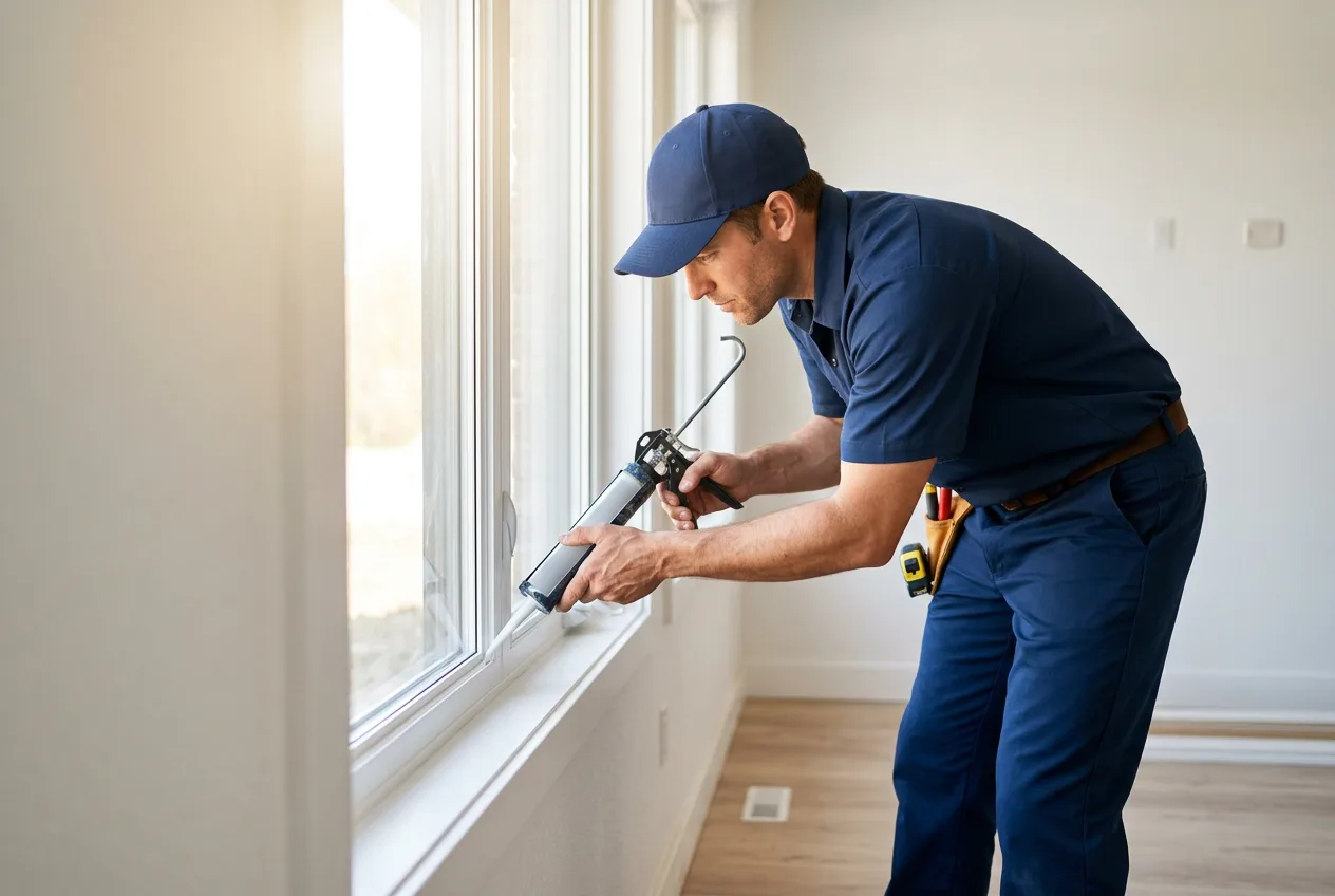 WindowFixers.ca certified installer fitting a new vinyl window in a GTA home